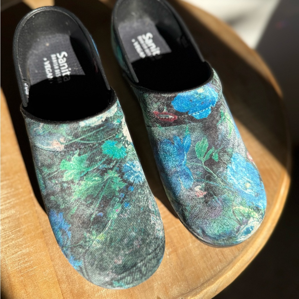🍭 SANITA Velvet Floral Clogs Shoes - Women’s Size 8 / 39 🍭 - Picture 8 of 8